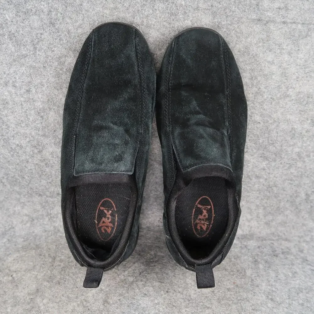 2Pod Shoes Womens 7.5 Casual Moc Slip On Leather Black Comfort Lifestyle Loafer_8